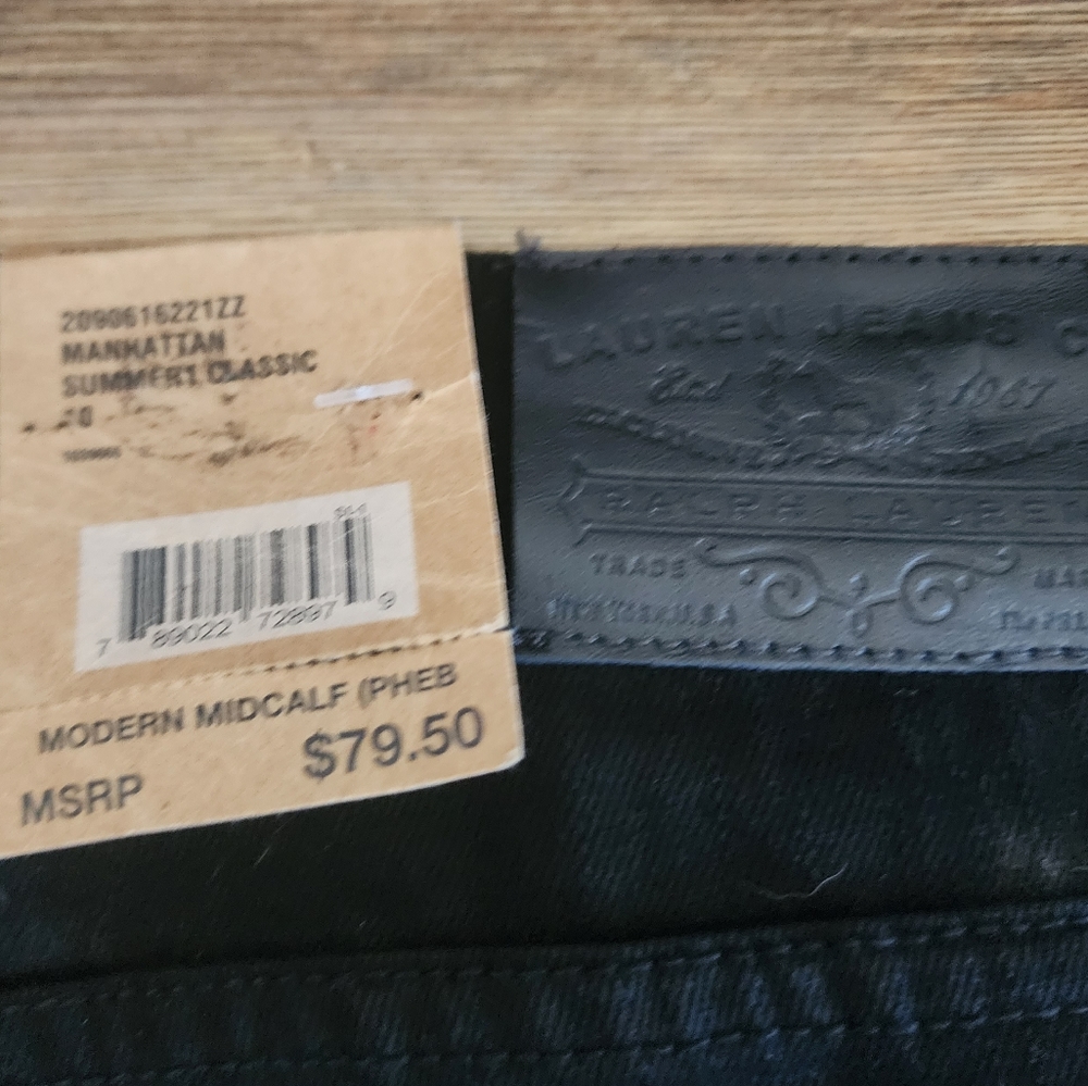 Ralph Lauren Jeans Womens 10 Black Modern Midcalf Cropped NEW - Picture 6 of 8
